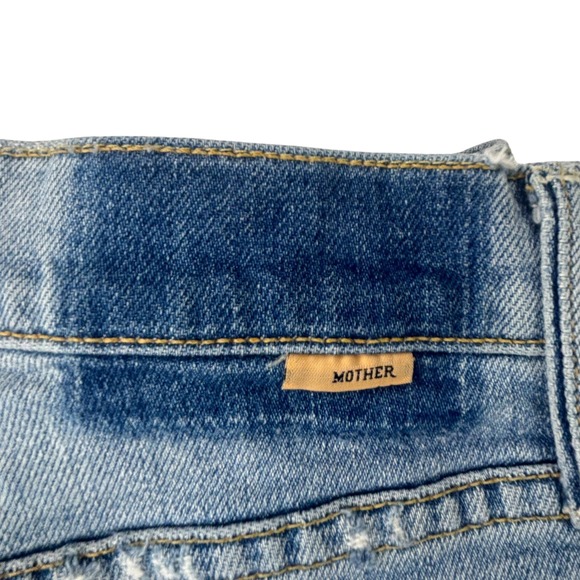 MOTHER The Sinner For Nothin Distressed Crop Straight Leg Jeans Womens Size 25 - Picture 13 of 16